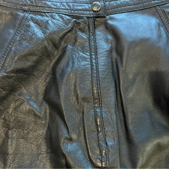 VINTAGE Genuine Leather High-waisted Pencil Skirt - Picture 3 of 8